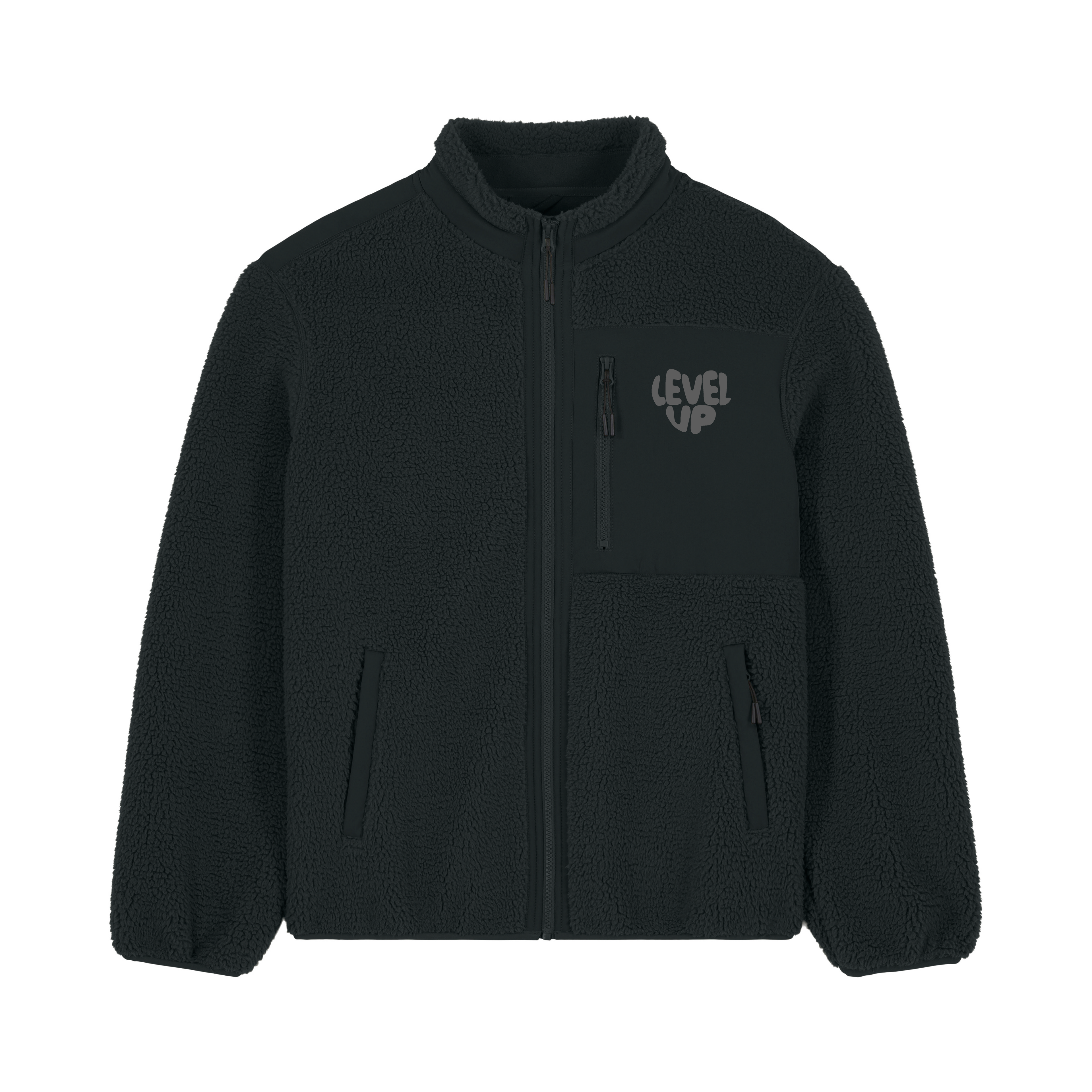 Level Up Heart Sherpa Fleece Jacket